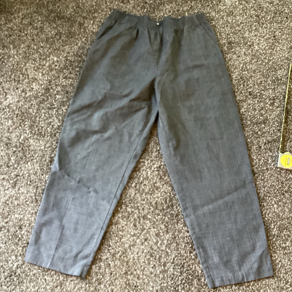 Sag Harbor Women’s Gray Stripped Work Pants